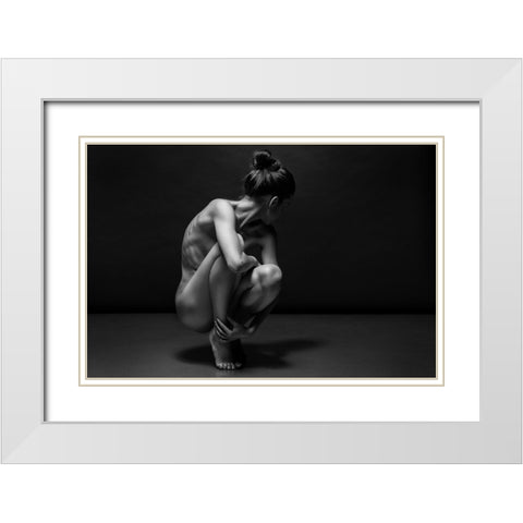 Bodyscape White Modern Wood Framed Art Print with Double Matting by Belovodchenko, Anton