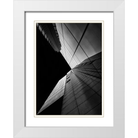 Shapes Of Light White Modern Wood Framed Art Print with Double Matting by Depaepe, Yvette