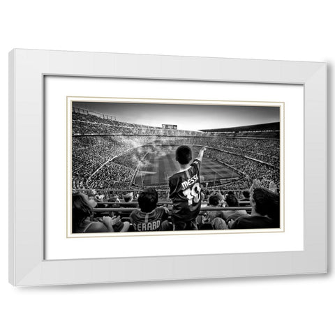 Cathedral Of Football White Modern Wood Framed Art Print with Double Matting by Geiger, Clemens