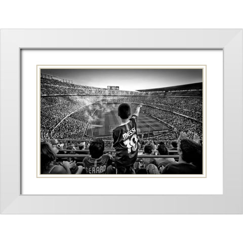 Cathedral Of Football White Modern Wood Framed Art Print with Double Matting by Geiger, Clemens