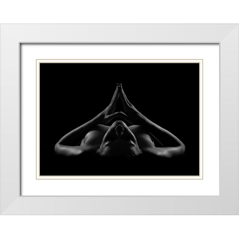 Eszter White Modern Wood Framed Art Print with Double Matting by Kiss, Jozef