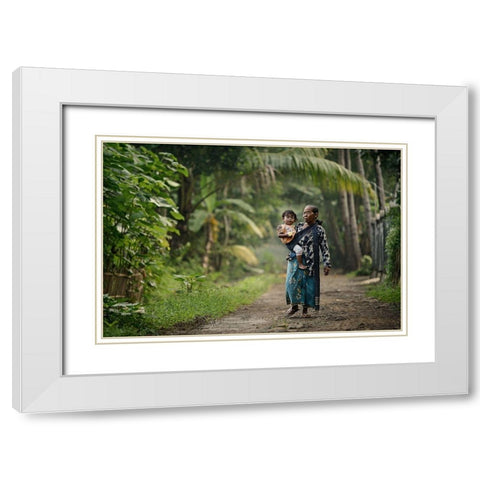 The Bond White Modern Wood Framed Art Print with Double Matting by Vichaya