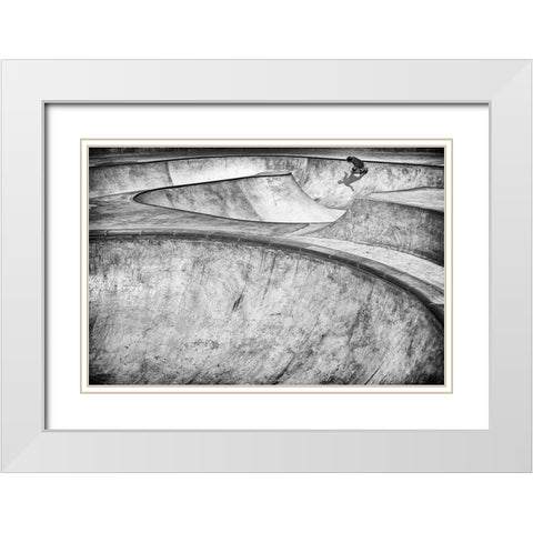 Concrete Slider White Modern Wood Framed Art Print with Double Matting by Eliash, Tomer