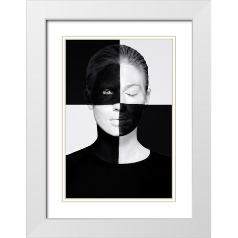 Squared White Modern Wood Framed Art Print with Double Matting by Ghirardini, Tanja