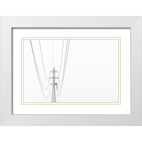 Balance White Modern Wood Framed Art Print with Double Matting by Rems, Kristjan