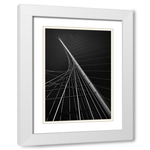 Calatravas Citer Music Ii White Modern Wood Framed Art Print with Double Matting by Van Den, Jef