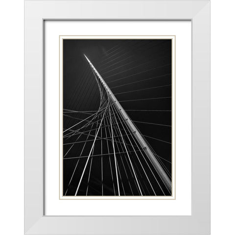 Calatravas Citer Music Ii White Modern Wood Framed Art Print with Double Matting by Van Den, Jef
