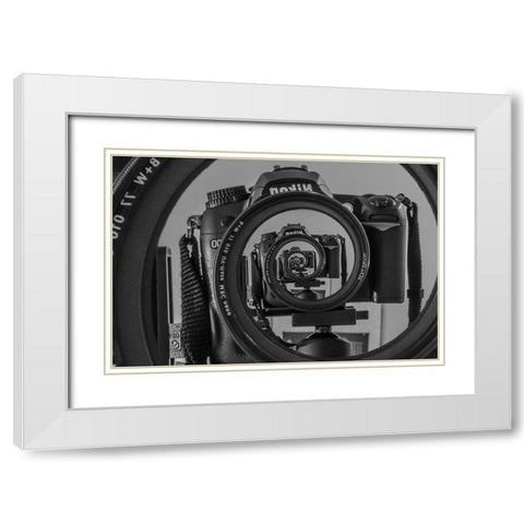 Twisted Lens Ii White Modern Wood Framed Art Print with Double Matting by Skilbeck, Christian