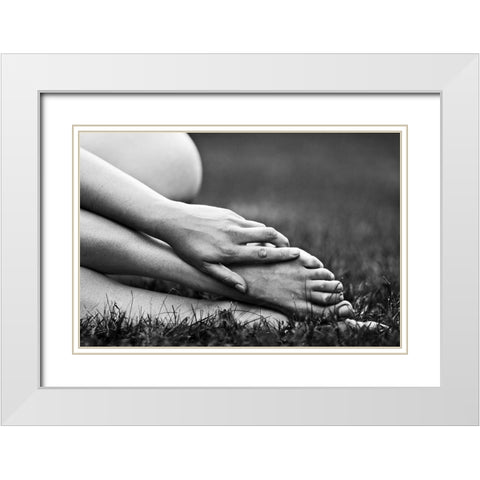 Grace White Modern Wood Framed Art Print with Double Matting by MagnusPhotos