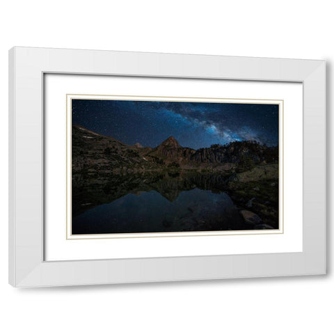 Mountain Lake White Modern Wood Framed Art Print with Double Matting by Martin Castan, David