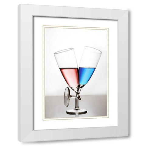 Love White Modern Wood Framed Art Print with Double Matting by Lavsen, Gert