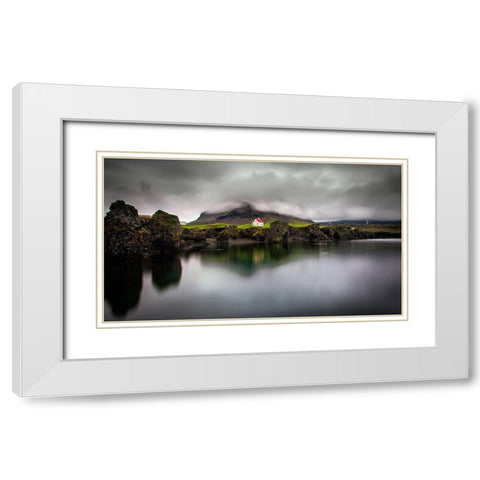 The Little Hous White Modern Wood Framed Art Print with Double Matting by Denijs, Wim