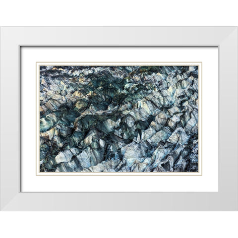 Ice Texture In Hopper Glacier White Modern Wood Framed Art Print with Double Matting by Kowit, Lee