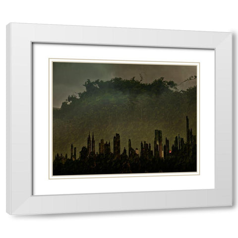 Ny Ny White Modern Wood Framed Art Print with Double Matting by Brancoveanu, Mariuca
