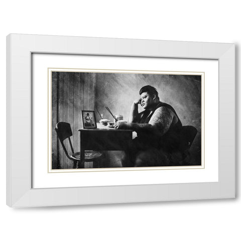 I Miss You-Mom White Modern Wood Framed Art Print with Double Matting by Satriani, Jay