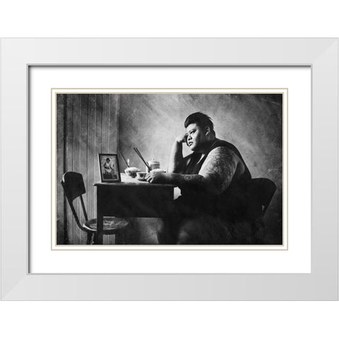 I Miss You-Mom White Modern Wood Framed Art Print with Double Matting by Satriani, Jay