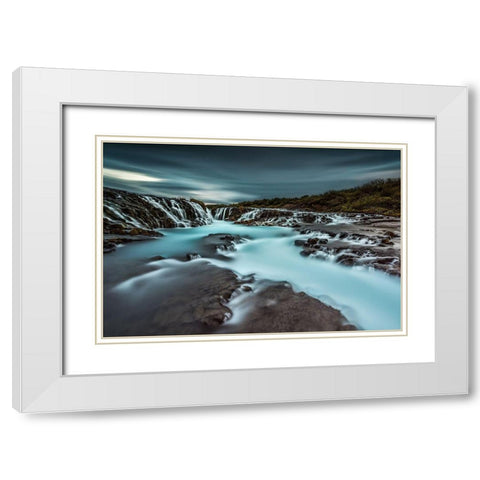 Cool Water White Modern Wood Framed Art Print with Double Matting by Hoffmann, Raymond
