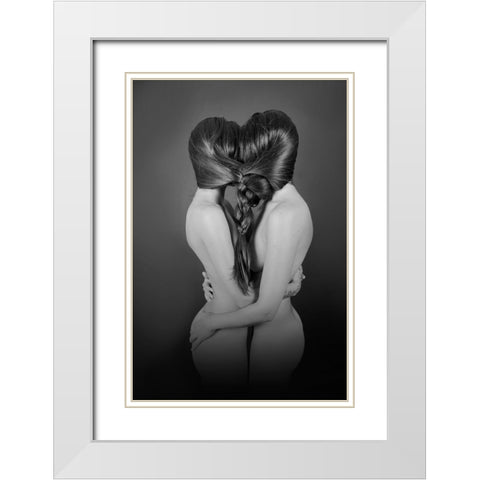 Togetherness White Modern Wood Framed Art Print with Double Matting by Mest, Olga