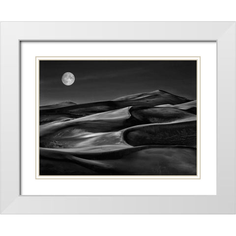 The Night Walked Down The Sky ... White Modern Wood Framed Art Print with Double Matting by Depaepe, Yvette