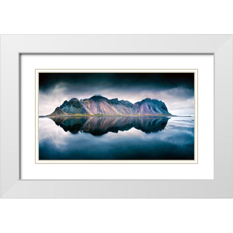 Stokksnes White Modern Wood Framed Art Print with Double Matting by Denijs, Wim
