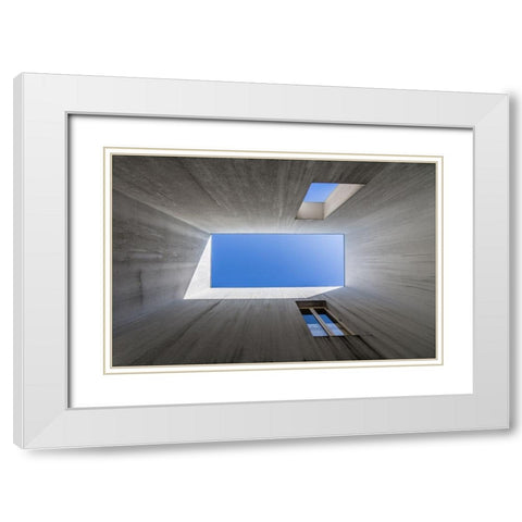 See The Blue White Modern Wood Framed Art Print with Double Matting by P Neto, Filipe