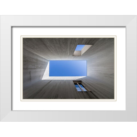 See The Blue White Modern Wood Framed Art Print with Double Matting by P Neto, Filipe