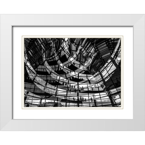 Visitors White Modern Wood Framed Art Print with Double Matting by Lenzen, Klaus