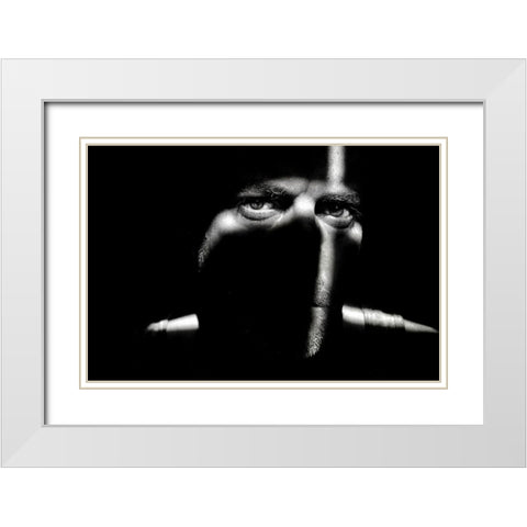 Only You White Modern Wood Framed Art Print with Double Matting by Montegriffo (Nero), Claudio