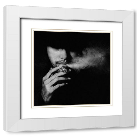 Untitled White Modern Wood Framed Art Print with Double Matting by Satriani, Jay