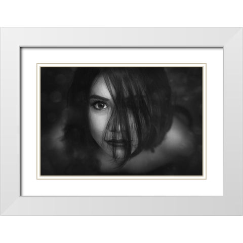 I Saw You White Modern Wood Framed Art Print with Double Matting by Marlianto, Ivan
