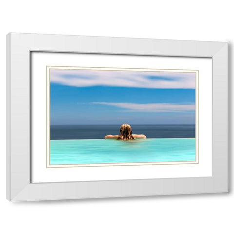 Red And Blue White Modern Wood Framed Art Print with Double Matting by Wijn, Frank