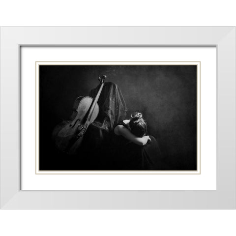 Silence White Modern Wood Framed Art Print with Double Matting by Mest, Olga