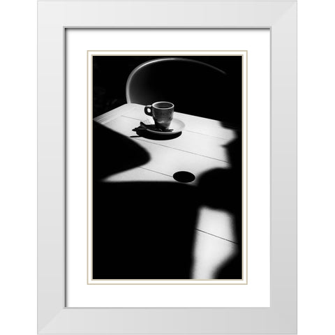 Coffee Time White Modern Wood Framed Art Print with Double Matting by Azevedo, Olavo