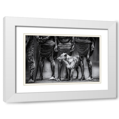 The Dog White Modern Wood Framed Art Print with Double Matting by Stranak, Pavol