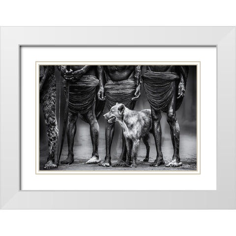 The Dog White Modern Wood Framed Art Print with Double Matting by Stranak, Pavol
