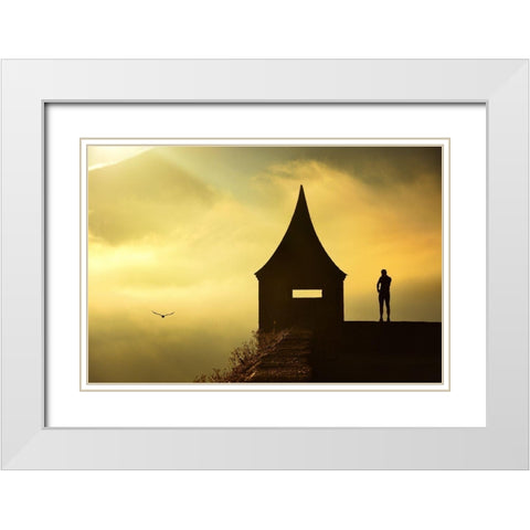 Freedom White Modern Wood Framed Art Print with Double Matting by Kovop