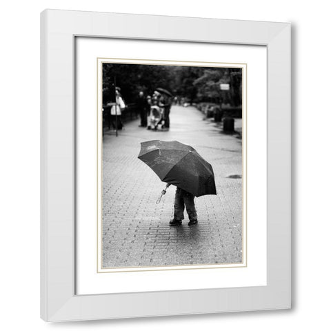 Rainy Day White Modern Wood Framed Art Print with Double Matting by van der, Liesbeth