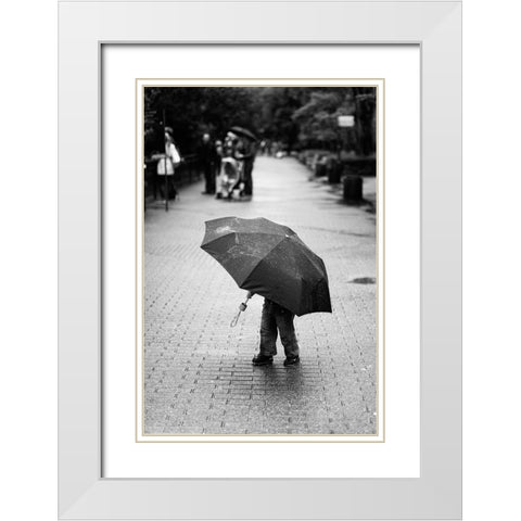 Rainy Day White Modern Wood Framed Art Print with Double Matting by van der, Liesbeth