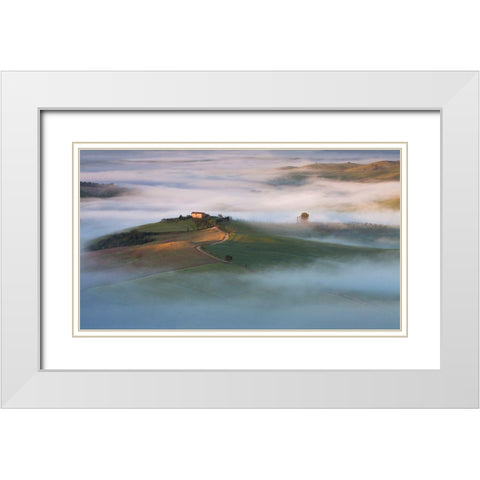 First Touch White Modern Wood Framed Art Print with Double Matting by Svoboda Mqep, Peter