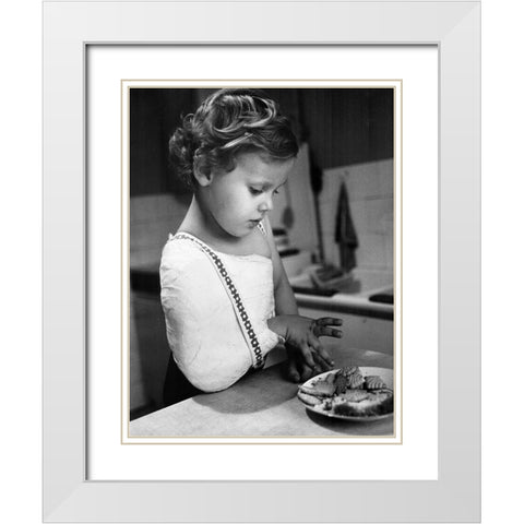 Glutton White Modern Wood Framed Art Print with Double Matting by Stefan, Jacek