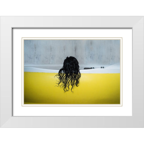 Mujer Baapaindose White Modern Wood Framed Art Print with Double Matting by Davizosco