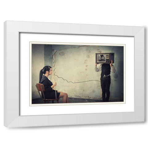 Ambition White Modern Wood Framed Art Print with Double Matting by Satriani, Jay