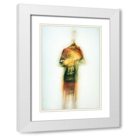 Clarinet White Modern Wood Framed Art Print with Double Matting by Gil Raga, Joan