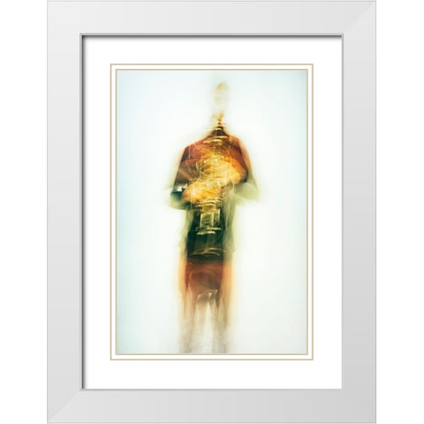 Clarinet White Modern Wood Framed Art Print with Double Matting by Gil Raga, Joan