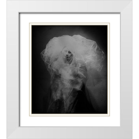 Medusa White Modern Wood Framed Art Print with Double Matting by Vasiliev-Apostol, Yaroslav