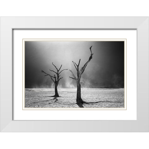 Afterlife White Modern Wood Framed Art Print with Double Matting by Fegari