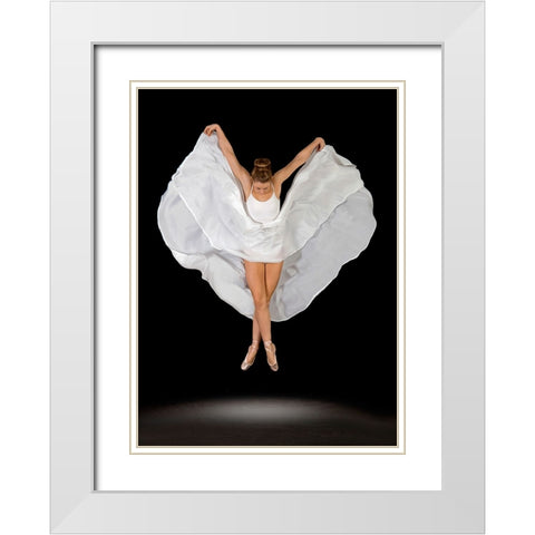 Entrechat En Blanc White Modern Wood Framed Art Print with Double Matting by Pentony MA, Pauline