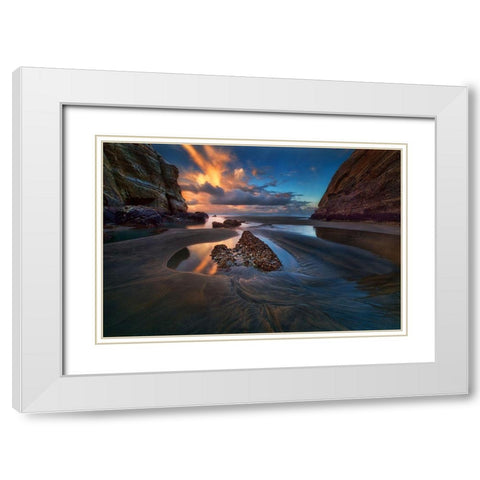 When The Tide Receded White Modern Wood Framed Art Print with Double Matting by Zhang, Yan