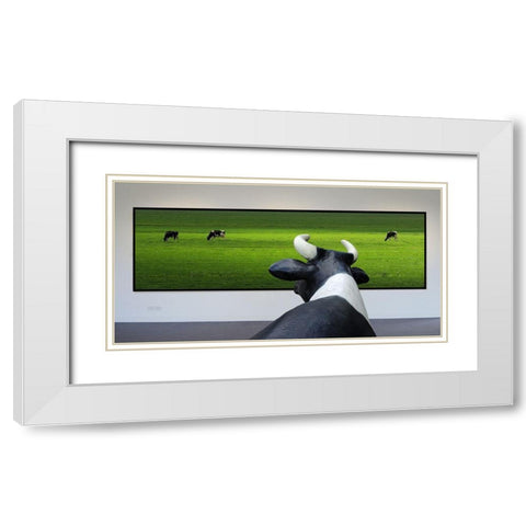 My Wish: I Was Grazing There Myself...! White Modern Wood Framed Art Print with Double Matting by Limberg, Huib