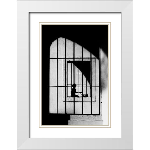 Gabbie White Modern Wood Framed Art Print with Double Matting by Della Latta, Massimo